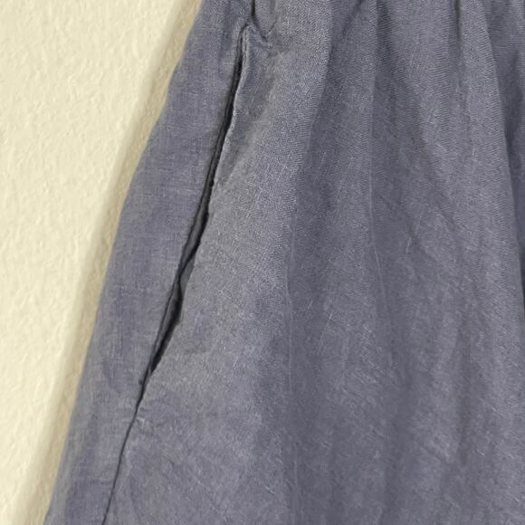LO‎ LEN OK NAVY BLYE MINI LINEN SKIRT SIZE M - Picture 4 of 6
